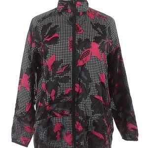 Rise by LuLaRoe Athletic Zip Jacket Black Pink Hi-Low Vent sz XL  /B1